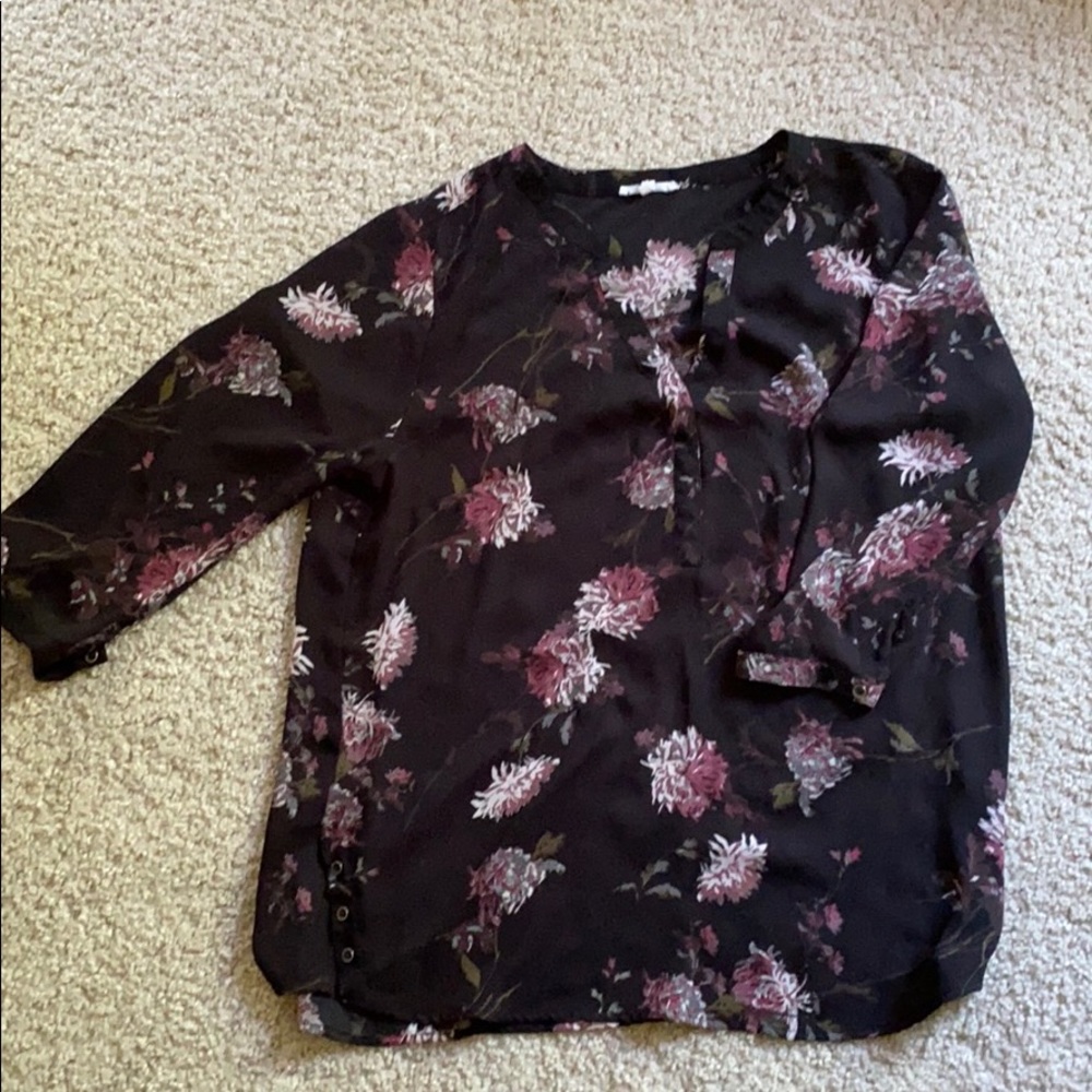 Floral sheer maurices blouse
